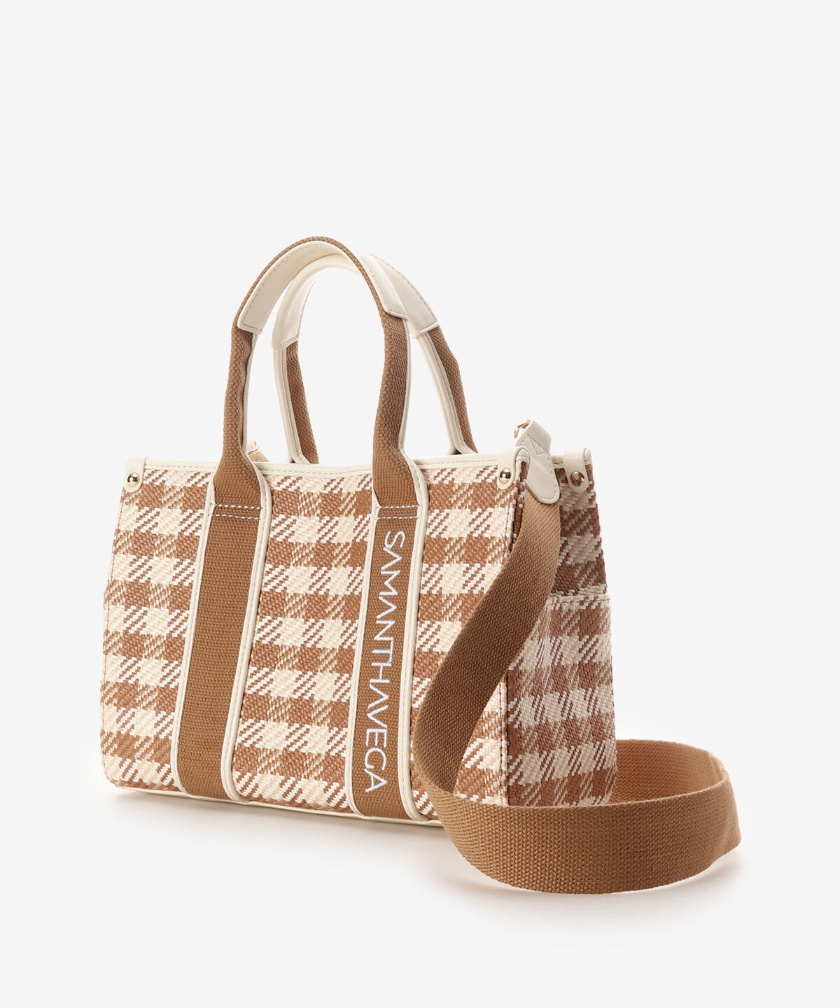 Samantha Vega「ロゴテープギンガムチェックトート（小）」|ハンドバッグ|