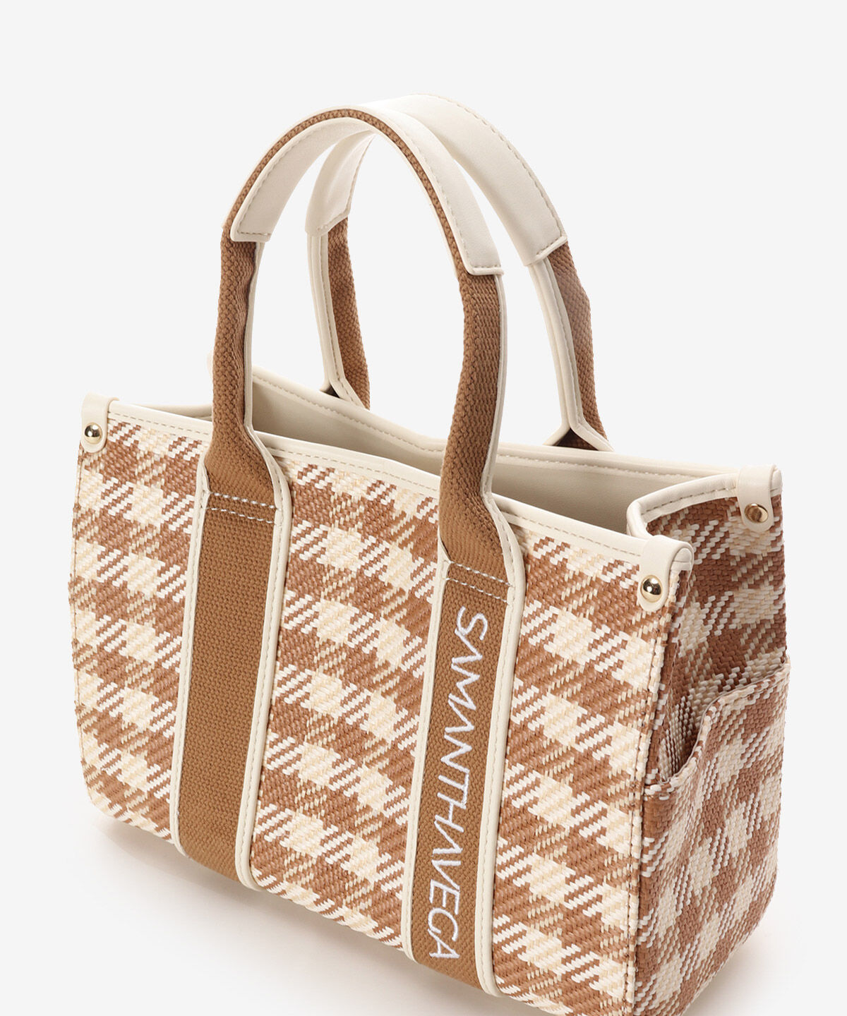 Samantha Vega「ロゴテープギンガムチェックトート（小）」|ハンドバッグ|