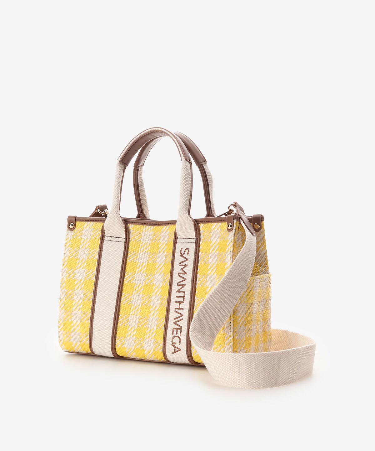 Samantha Vega「ロゴテープギンガムチェックトート（小）」|ハンドバッグ|