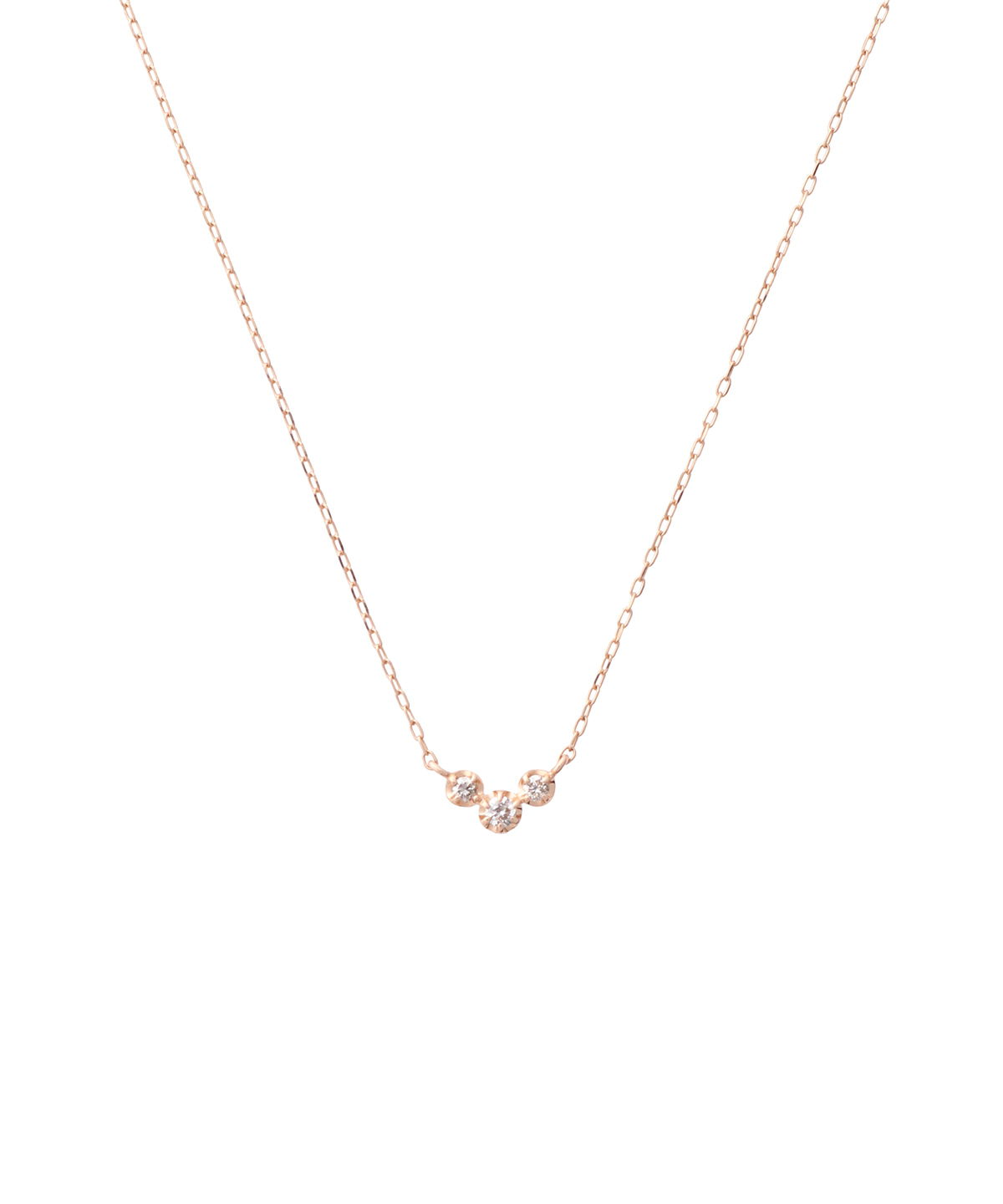 Samantha Tiara「K10 PG 3石ダイヤモンドネックレス」|ネックレス|K10 PG