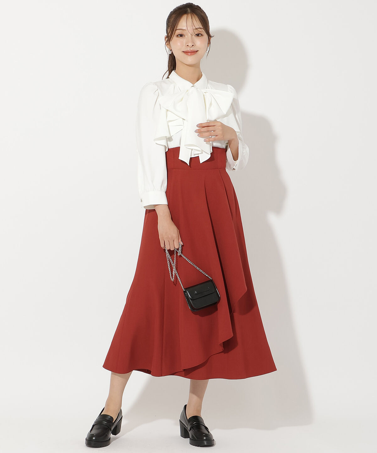 アンドクチュール「ビジューボタンフリルケープブラウス」|シャツ・ブラウス|