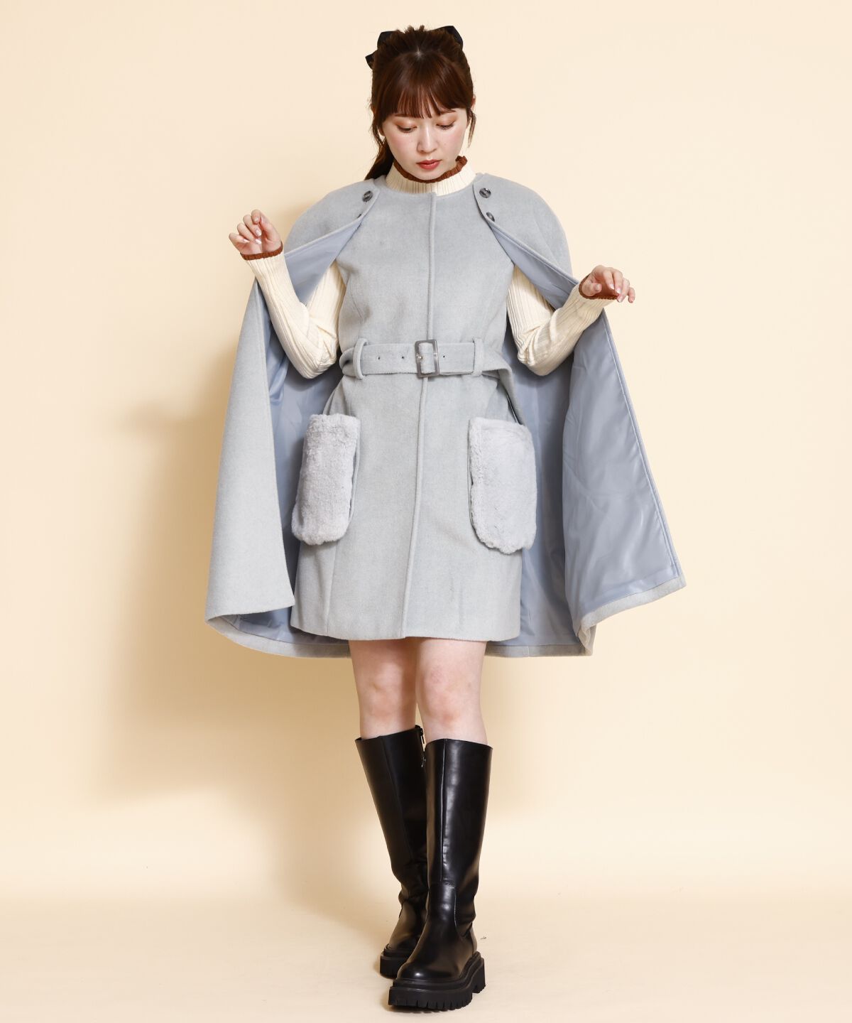 REDYAZEL「ファーカラースリットスリーブコート」|その他|