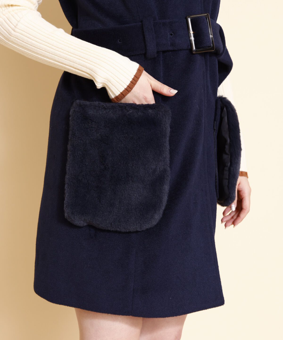 REDYAZEL「ファーカラースリットスリーブコート」|その他|