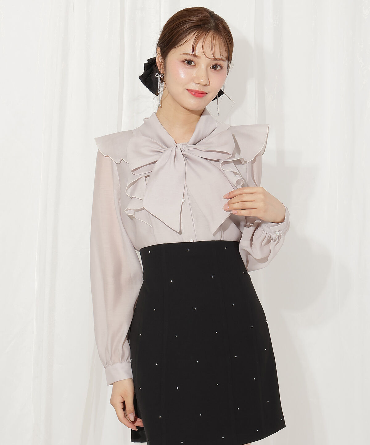 WILLSELECTION「シアーラッフルボウタイブラウス」|シャツ・ブラウス|