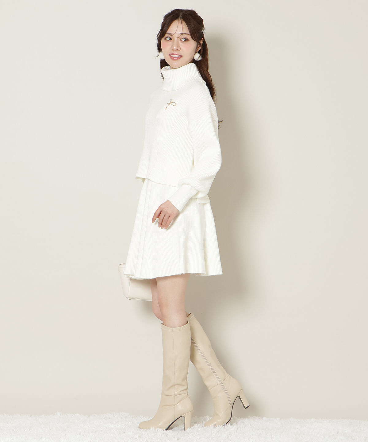 WILLSELECTION「オフタートル&times;スカートニットSETUP」|ワンピース|