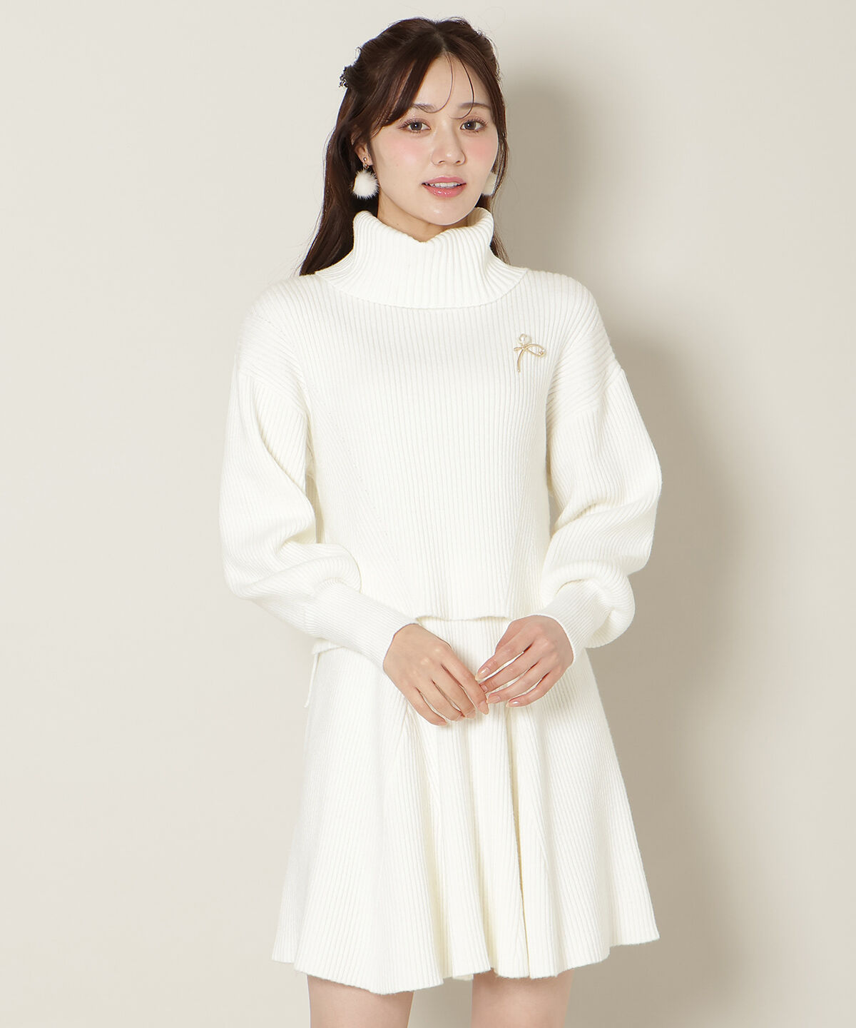 WILLSELECTION「オフタートル&times;スカートニットSETUP」|ワンピース|