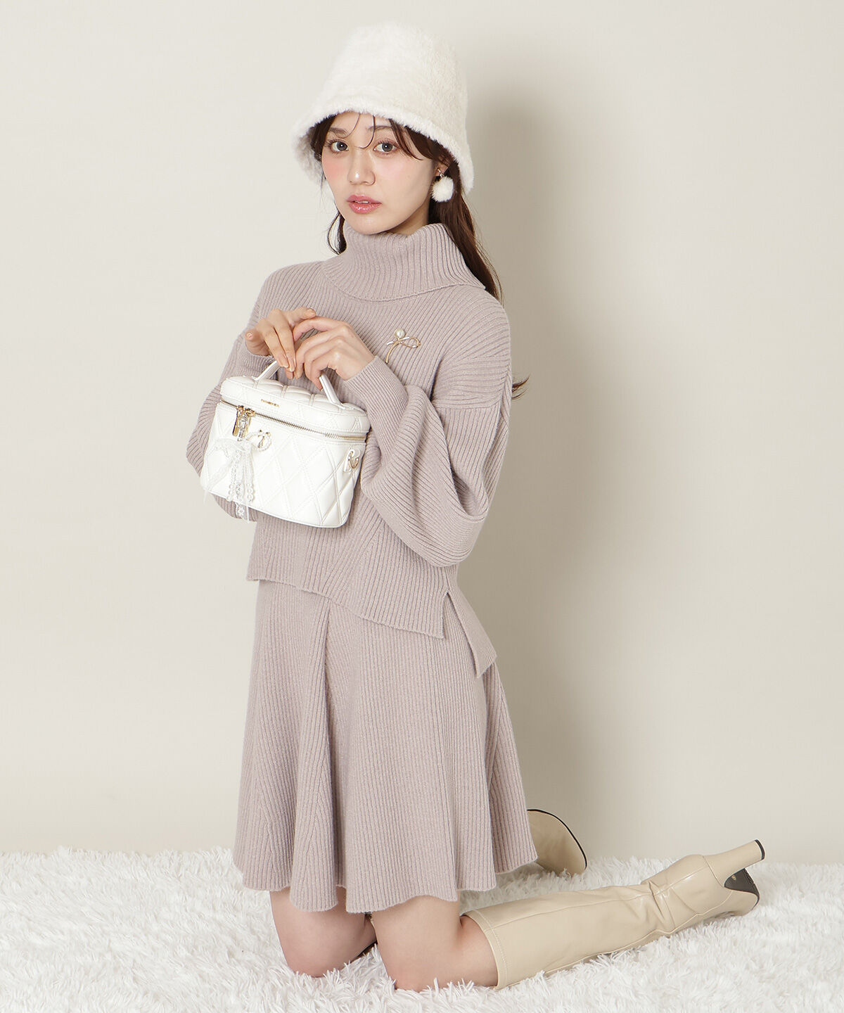 WILLSELECTION「オフタートル&times;スカートニットSETUP」|ワンピース|