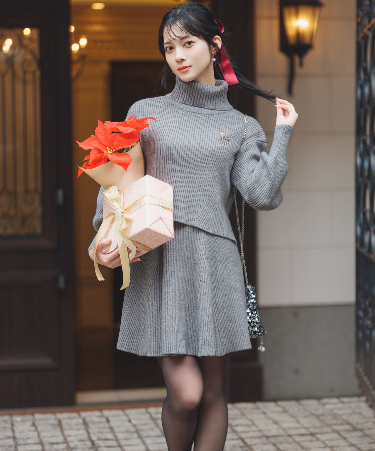 WILLSELECTION「オフタートル&times;スカートニットSETUP」|ワンピース|