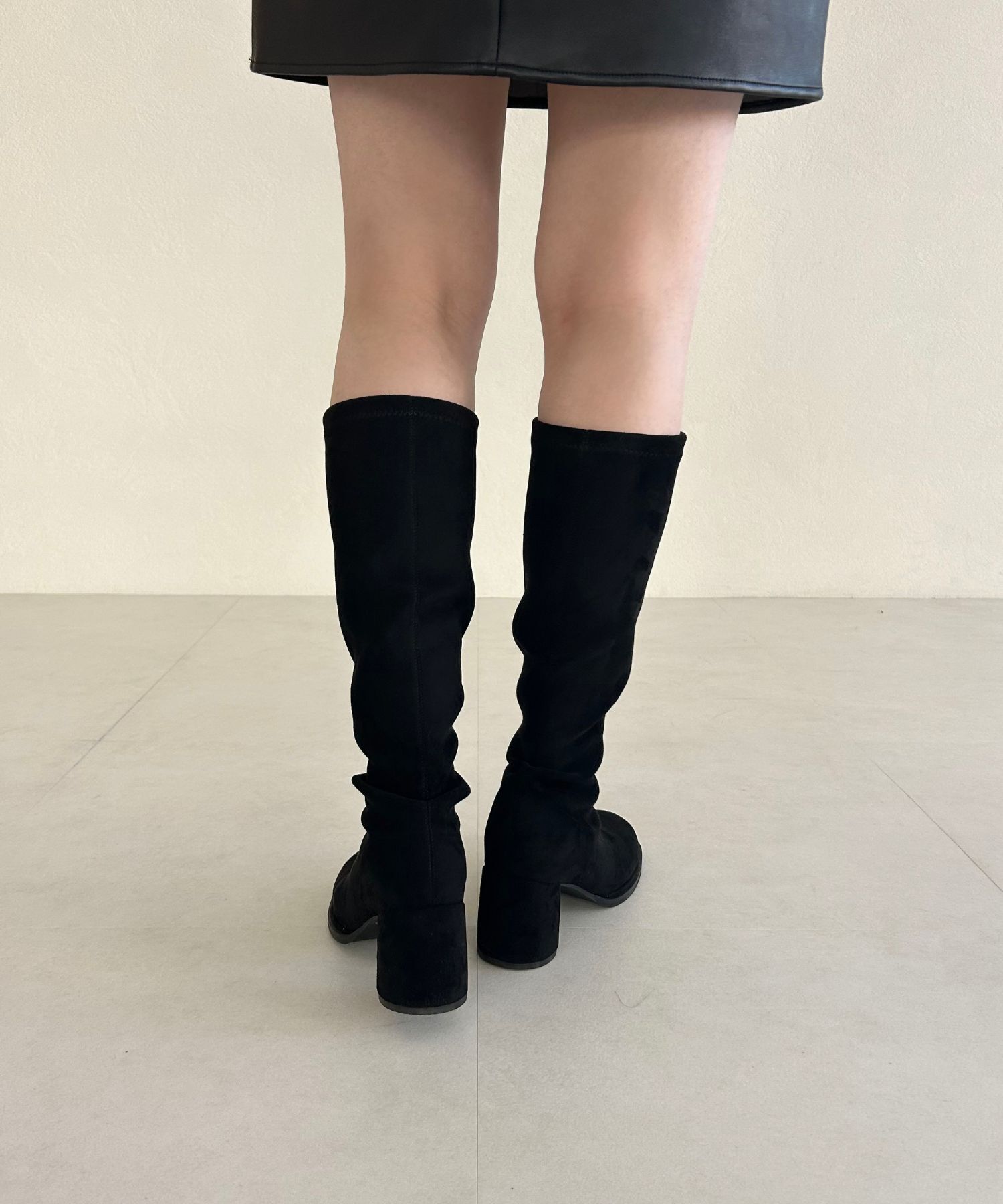 ORiental TRaffic「●2025秋冬新作●ピタッとフィット スエード ヒール ロングブーツ /55502 ストレッチ」|ロングブーツ|