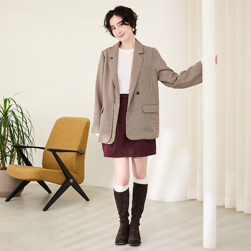 ORiental TRaffic「●2025秋冬新作●ピタッとフィット スエード ヒール ロングブーツ /55502 ストレッチ」|ロングブーツ|