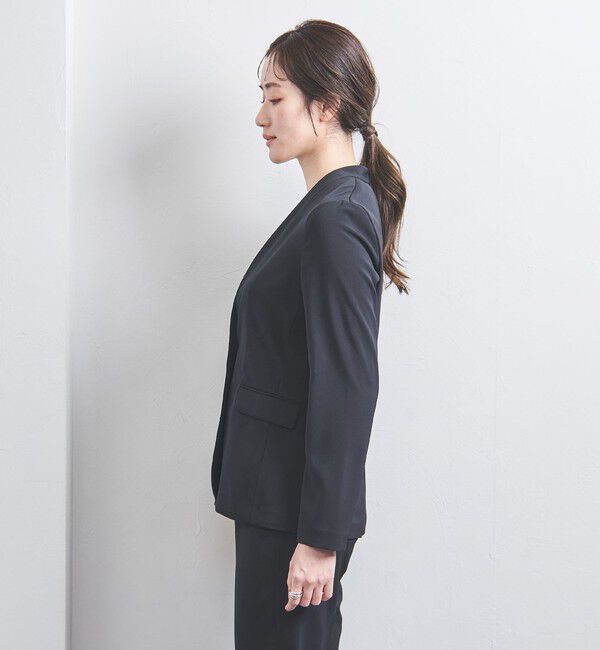 UNITED ARROWS「FEEL CLEAN Vノーカラー ジャケット」|ノーカラージャケット|