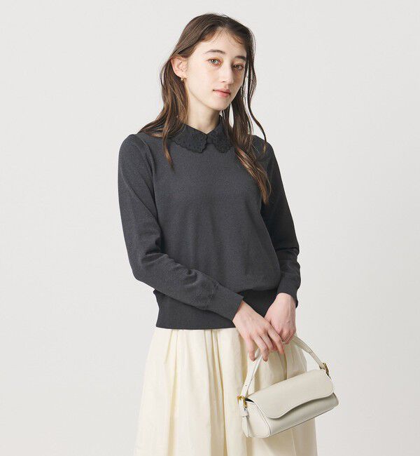 UNITED ARROWS「レディー フラワービジュー ニット‐ ウォッシャブル‐」|ニット・セーター|