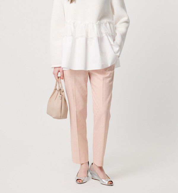 UNITED ARROWS「フクレドットジャガード スリムパンツ ‐ウォッシャブル‐」|チノ|LT.PINK
