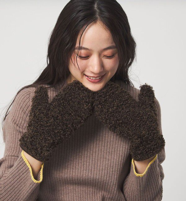 UNITED ARROWS green label relaxing「スリット ボア ミトン / 手袋」|手袋|MD.BROWN