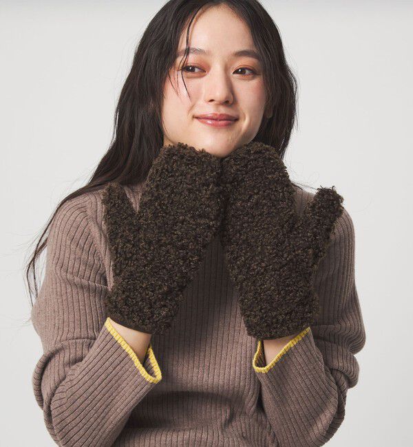 UNITED ARROWS green label relaxing「スリット ボア ミトン / 手袋」|手袋|