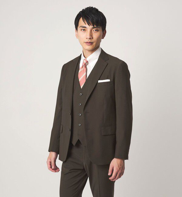 UNITED ARROWS green label relaxing「A+ TWPU トロピカル無地 2B スリム セットアップ ジャケット -ウォッシャブル・ストレッチ-」|スーツ|DK.BROWN