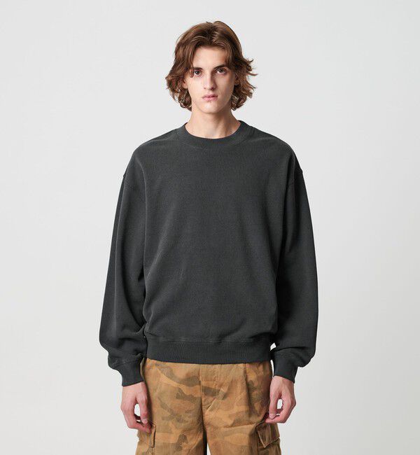 MONKEY TIME「オゾンウォッシュ フレンチテリー クルーネック スウェット」|Tシャツ・カットソー|BLACK