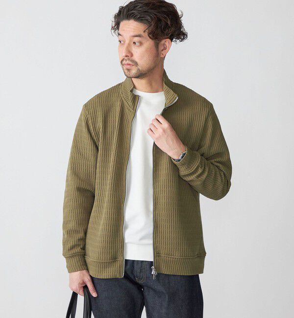 SHIPS「SHIPS: クォーター ゲージ ハイジップ スタンドブルゾン カーディガン」|カーディガン|