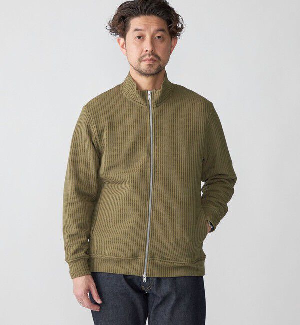 SHIPS「SHIPS: クォーター ゲージ ハイジップ スタンドブルゾン カーディガン」|カーディガン|