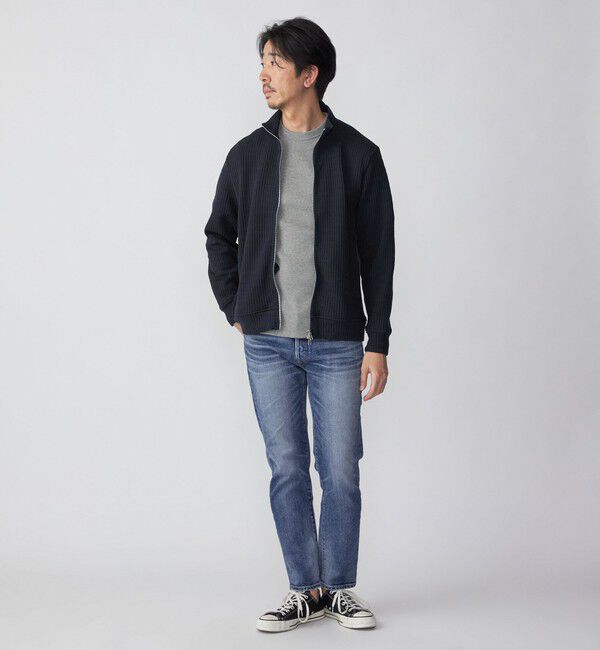 SHIPS「SHIPS: クォーター ゲージ ハイジップ スタンドブルゾン カーディガン」|カーディガン|