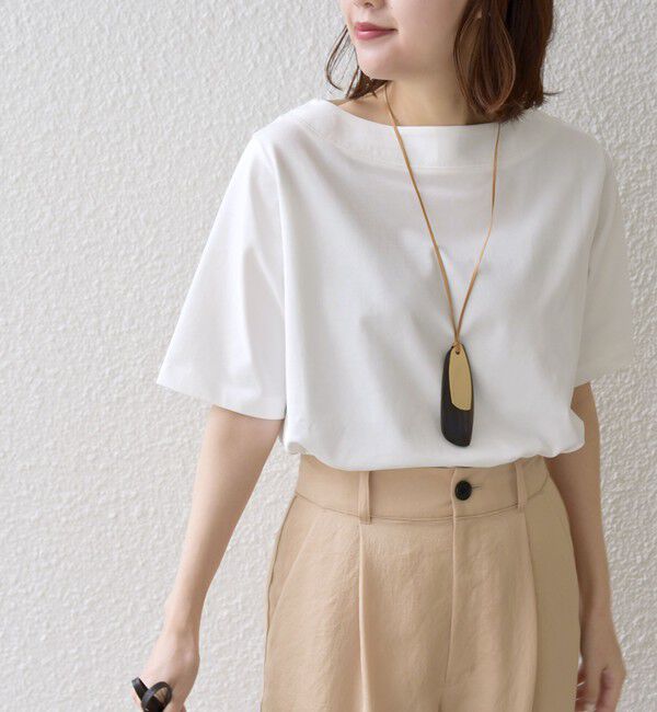 SHIPS for women「【WEB限定】〈ネックが選べる2サイズ展開〉オーガニックコットン バリエーションネック TEE」|Tシャツ・カットソー|