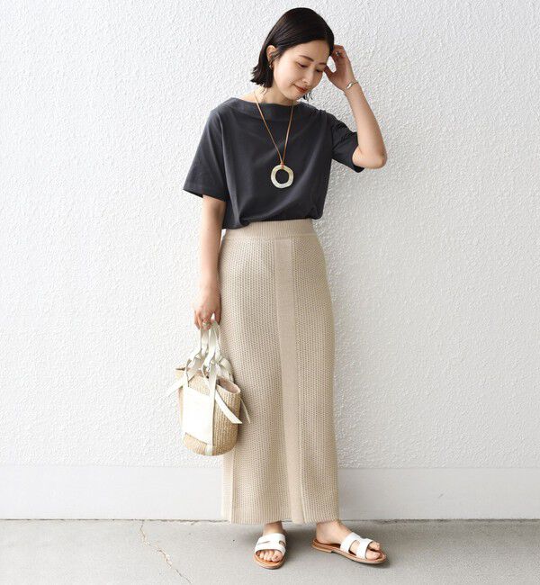 SHIPS for women「【WEB限定】〈ネックが選べる2サイズ展開〉オーガニックコットン バリエーションネック TEE」|Tシャツ・カットソー|