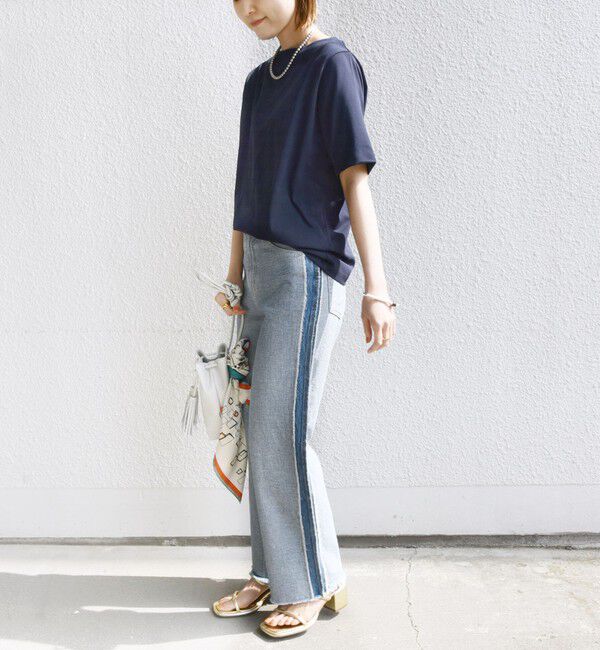 SHIPS for women「【WEB限定】〈ネックが選べる2サイズ展開〉オーガニックコットン バリエーションネック TEE」|Tシャツ・カットソー|