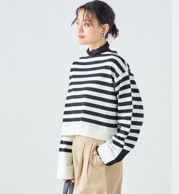 SHIPS for women「〈手洗い可能〉前後2WAY TOKUSHIMA ボーダー ニット 24SS ◇」|ニット・セーター|