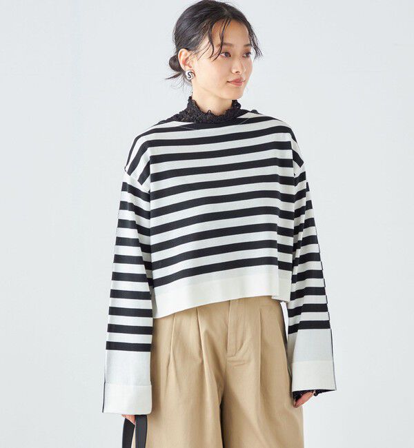 SHIPS for women「〈手洗い可能〉前後2WAY TOKUSHIMA ボーダー ニット 24SS ◇」|ニット・セーター|