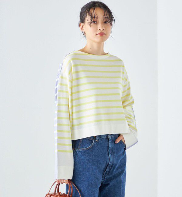 SHIPS for women「〈手洗い可能〉前後2WAY TOKUSHIMA ボーダー ニット 24SS ◇」|ニット・セーター|