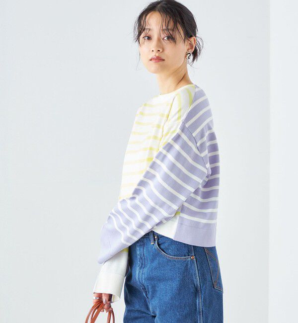 SHIPS for women「〈手洗い可能〉前後2WAY TOKUSHIMA ボーダー ニット 24SS ◇」|ニット・セーター|