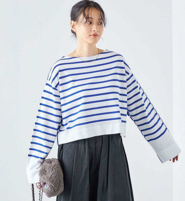 SHIPS for women「〈手洗い可能〉前後2WAY TOKUSHIMA ボーダー ニット 24SS ◇」|ニット・セーター|