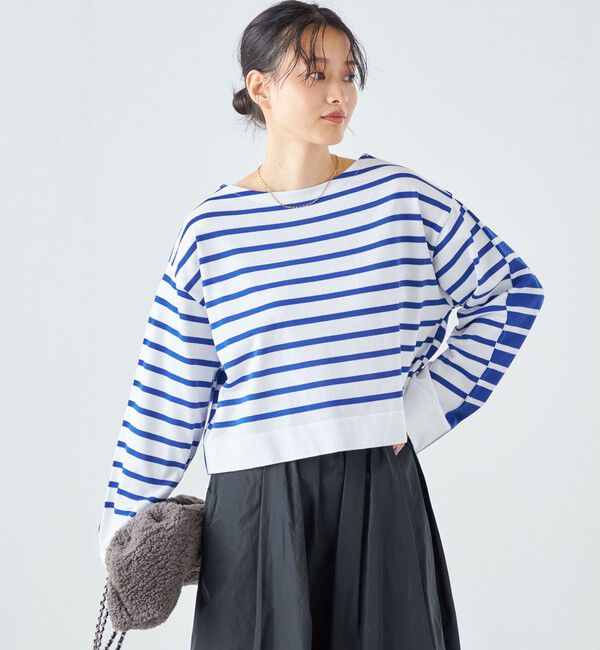 SHIPS for women「〈手洗い可能〉前後2WAY TOKUSHIMA ボーダー ニット 24SS ◇」|ニット・セーター|