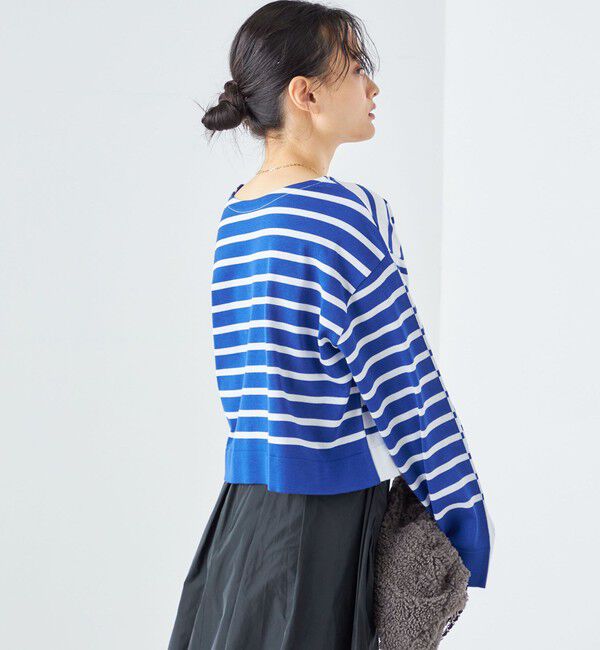 SHIPS for women「〈手洗い可能〉前後2WAY TOKUSHIMA ボーダー ニット 24SS ◇」|ニット・セーター|