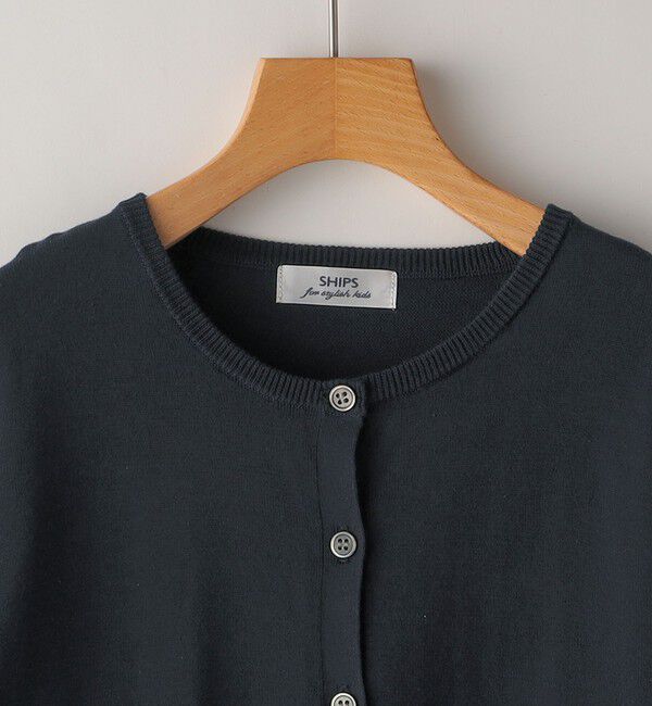 SHIPS KIDS「SHIPS KIDS:140～150cm / 14GG クルーネック カーディガン」|カーディガン|