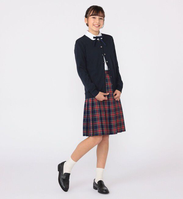 SHIPS KIDS「SHIPS KIDS:140～150cm / 14GG クルーネック カーディガン」|カーディガン|