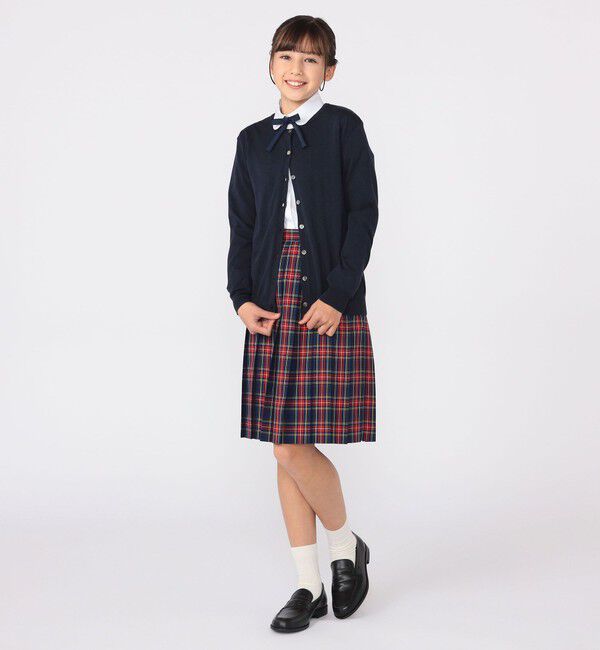 SHIPS KIDS「SHIPS KIDS:140～150cm / 14GG クルーネック カーディガン」|カーディガン|