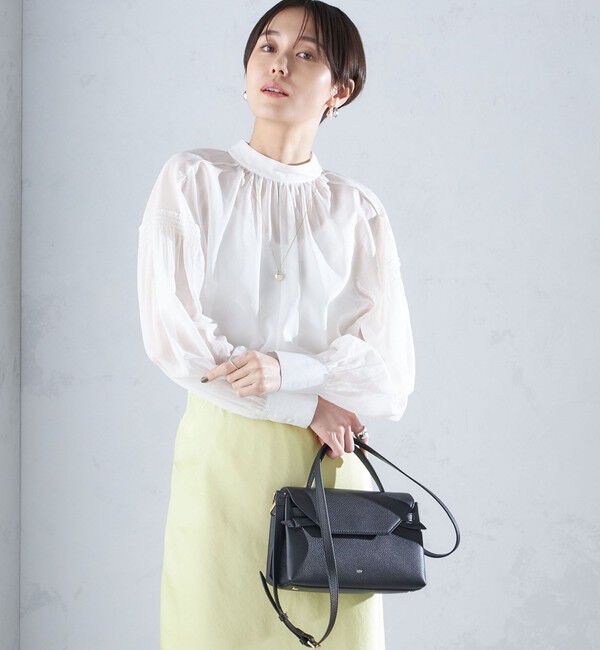 SHIPS for women「〈手洗い可能〉ボイル オーガンジー シャーリング ボリューム ブラウス 24SS ◇」|シャツ・ブラウス|