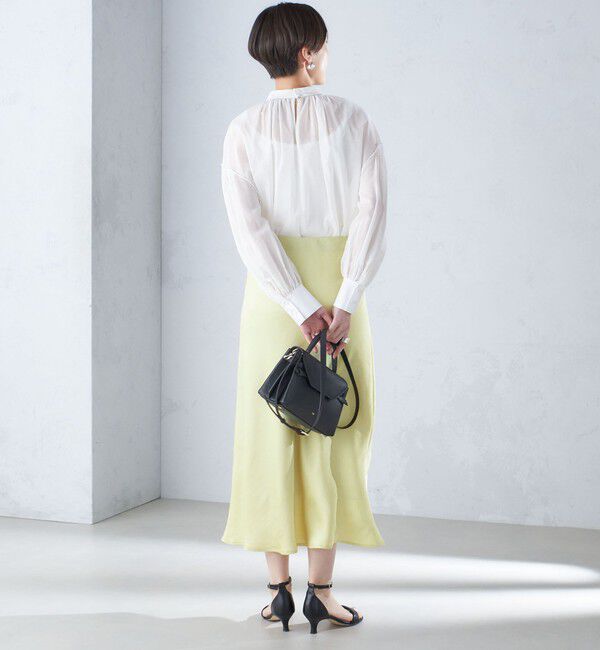 SHIPS for women「〈手洗い可能〉ボイル オーガンジー シャーリング ボリューム ブラウス 24SS ◇」|シャツ・ブラウス|