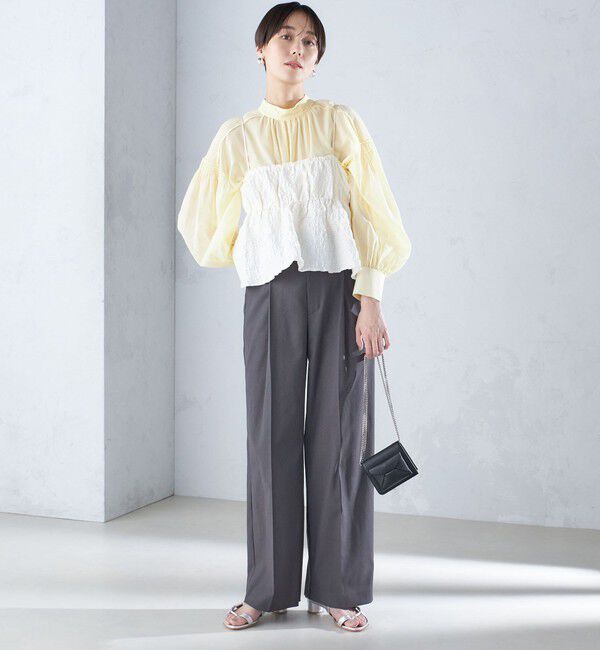 SHIPS for women「〈手洗い可能〉ボイル オーガンジー シャーリング ボリューム ブラウス 24SS ◇」|シャツ・ブラウス|