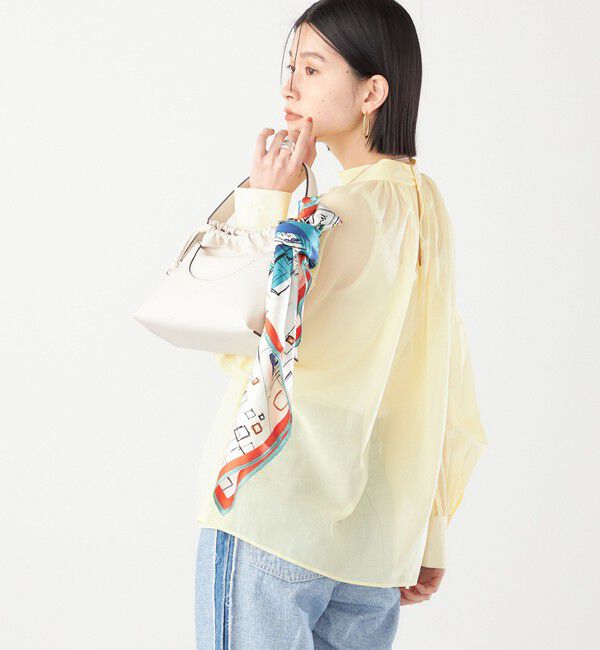 SHIPS for women「〈手洗い可能〉ボイル オーガンジー シャーリング ボリューム ブラウス 24SS ◇」|シャツ・ブラウス|