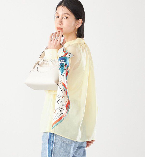 SHIPS for women「〈手洗い可能〉ボイル オーガンジー シャーリング ボリューム ブラウス 24SS ◇」|シャツ・ブラウス|