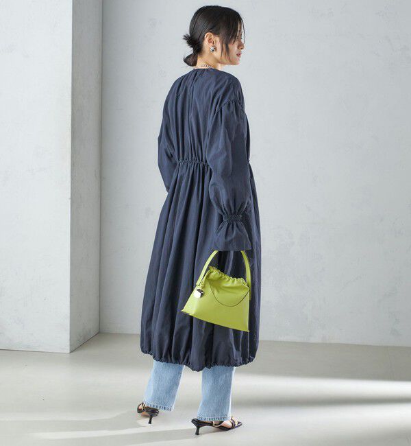 SHIPS for women「〈撥水加工/手洗い可能〉裾 ドロスト ノーカラー ロング コート 24SS ◇」|ノーカラーコート|