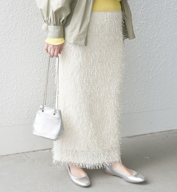 SHIPS for women「【WEB限定】〈手洗い可能〉フリンジ ラメ タイト スカート」|スカート|