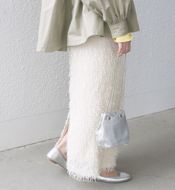 SHIPS for women「【WEB限定】〈手洗い可能〉フリンジ ラメ タイト スカート」|スカート|