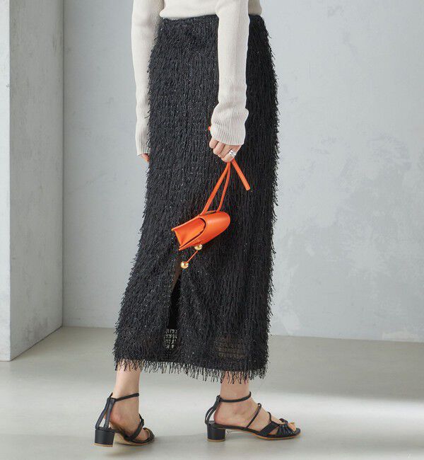 SHIPS for women「【WEB限定】〈手洗い可能〉フリンジ ラメ タイト スカート」|スカート|