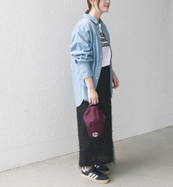 SHIPS for women「【WEB限定】〈手洗い可能〉フリンジ ラメ タイト スカート」|スカート|