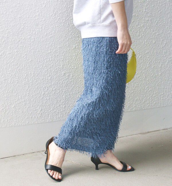 SHIPS for women「【WEB限定】〈手洗い可能〉フリンジ ラメ タイト スカート」|スカート|