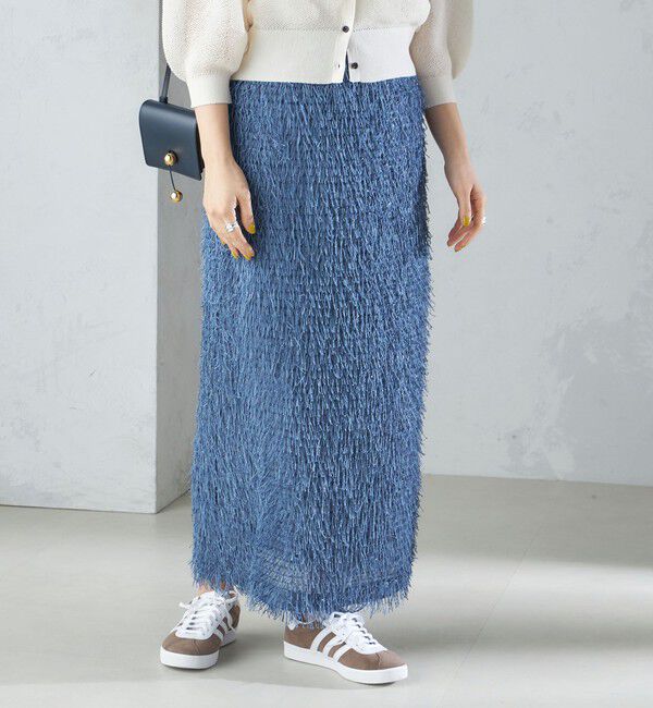 SHIPS for women「【WEB限定】〈手洗い可能〉フリンジ ラメ タイト スカート」|スカート|