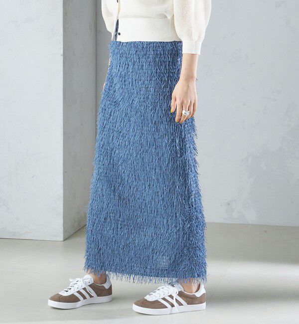 SHIPS for women「【WEB限定】〈手洗い可能〉フリンジ ラメ タイト スカート」|スカート|